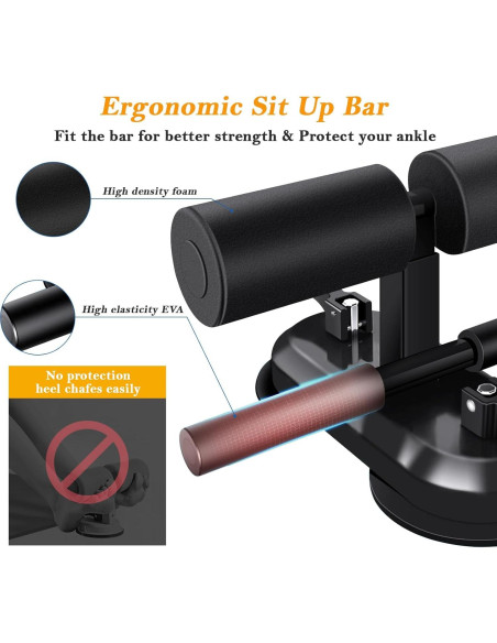 Barra de Abdominales TARFEPA con Ventosas y Soporte Ajustable