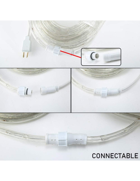 Luces de Cuerda LED 15m DINGFU Impermeables Conectables Blancas