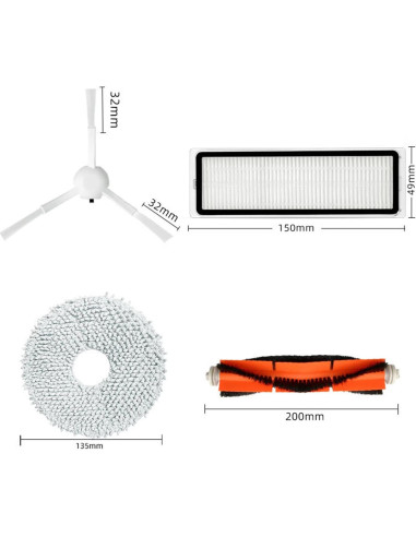 Kit de Accesorios para Aspiradora Robot Dreame Bot L10S Ultra - 9 Piezas