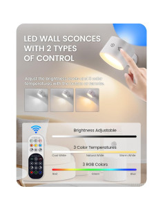 Juego de 2 Apliques de Pared Recargables GOEBLESON W02YBP206 2