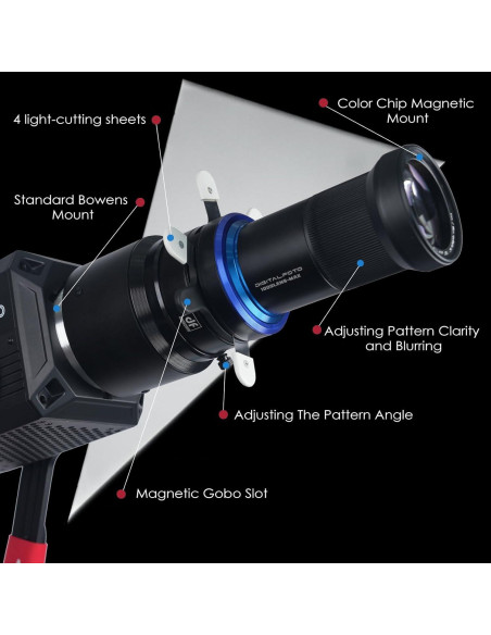 Montura Bowens Snoot Óptico DF para Fotografía Amaran 150C