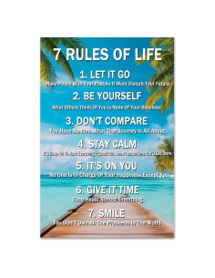 Impresión en Lienzo 40x60 cm 7 Reglas de la Vida FENSOKSOI