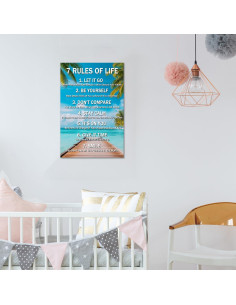 Impresión en Lienzo 40x60 cm 7 Reglas de la Vida FENSOKSOI 2