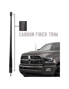 Antena corta Votex El Espartano 35 cm para Dodge Ram 2009-2024