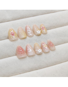 Uñas Postizas Almendra Media 30Pcs LOPMNGHT Diseño 3D 2