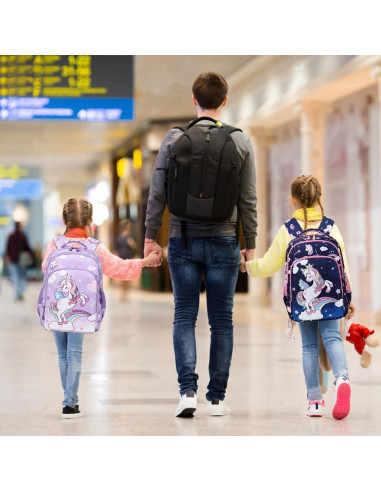 Mochila Escolar Niñas Unicornio Meisohua 3 en 1 Impermeable