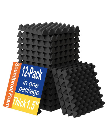 Paquete de 12 Almohadillas de Espuma Aislante de Sonido WVOVW