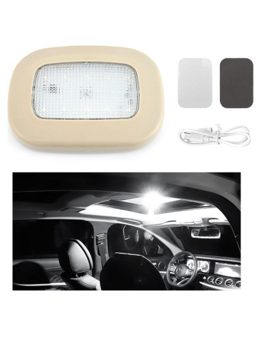 Luz de Techo Interior de Coche Ohleats Beige LED Recargable