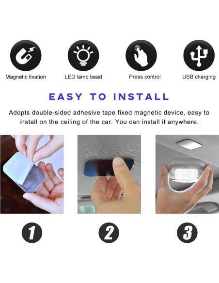 Luz de Techo Interior de Coche Ohleats Beige LED Recargable