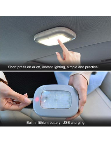 Luz de Techo Interior de Coche Ohleats Beige LED Recargable