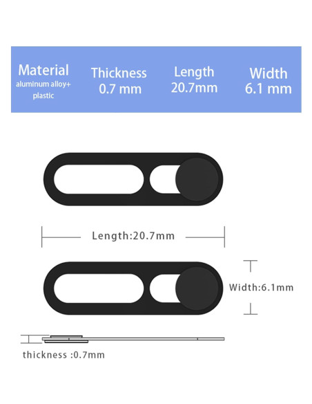 Cubierta de Cámara Frontal Peramarl para iPhone 14/15/16 - 2PCS Negro