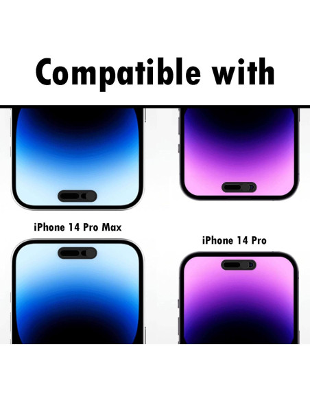 Cubierta de Cámara Frontal Peramarl para iPhone 14/15/16 - 2PCS Negro