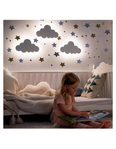 Luz Nocturna Nube KALEOLI Recargable con Calcomanías