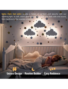 Luz Nocturna Nube KALEOLI Recargable con Calcomanías 2