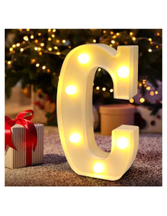 Letrero de Neón LED Letra C SHTALHST Luz Cálida 21.8 cm