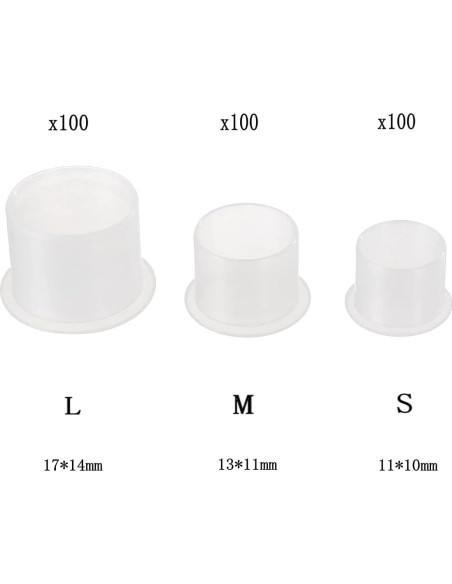 300 Tapas de Tinta para Tatuaje JinYan Mezcladas Blancas