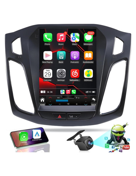 Estéreo de Coche Android 12 Fortdows 10.4" GPS Bluetooth para Ford Focus 2012-2018