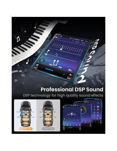 Estéreo de Coche Android 12 Fortdows 10.4" GPS Bluetooth para Ford Focus 2012-2018