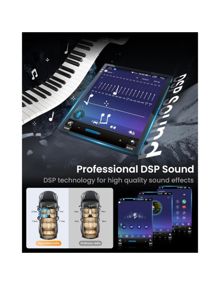 Estéreo de Coche Android 12 Fortdows 10.4" GPS Bluetooth para Ford Focus 2012-2018