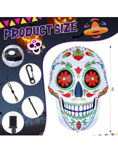 Calavera Inflable de Halloween Honoson 1.22m con Luces LED 2