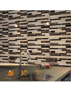 Azulejo autoadhesivo WOWSTAR 10 hojas 30.48x30.48 cm Arena 2