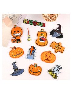 12 Parches Bordados Halloween Adonisaon Calabaza y Calavera