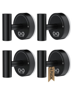 Ganchos de Ventosa CMDZHF 4Pcs Acero Inoxidable Negro