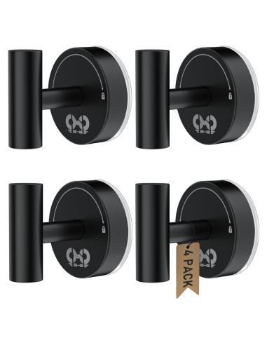 Ganchos de Ventosa CMDZHF 4Pcs Acero Inoxidable Negro