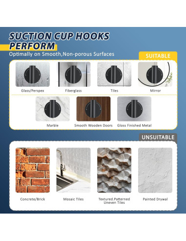 Ganchos de Ventosa CMDZHF 4Pcs Acero Inoxidable Negro