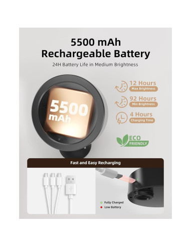 Lámpara de Pared LED EZVALO 5500mAh Control Remoto 2 Paquete