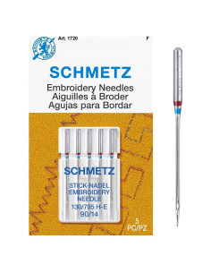 Agujas de Coser para Bordado SCHMETZ 90/14 - 5 Unidades