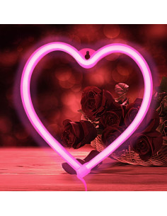 Luz LED Neon Corazón Rosa YouOKLight 19.7x19.4cm USB/Batería 2