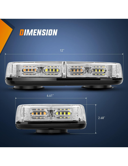 Luces Estroboscópicas LED Nilight 12" 48 Chips 12V 24V