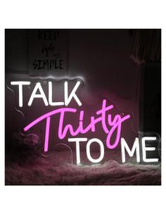 Letrero Neón Regulable Jesalah 'Habla Treinta Conmigo' 24x40cm