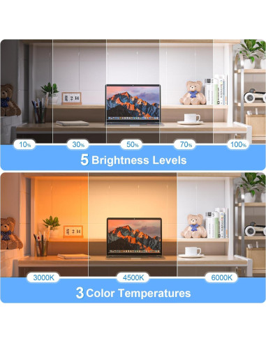 Luz de Espejo Dimmable WILLED 3W con Control Táctil y 120 LEDs