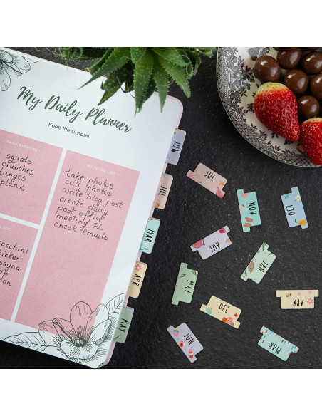 Planificador Laminado DiverseBee Mediano con 24 Pestañas Planificador Laminado DiverseBee Mediano con 24 Pestañas