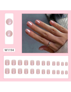 Uñas Postizas Cortas Acrílicas Gritose 24 Pcs Reutilizables 2