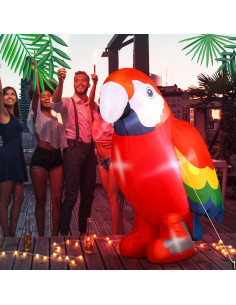 Decoración Inflable Loro Escarlata 1.5 m Halloscume con LED 2