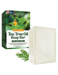 Jabón de Aceite de Árbol de Té Herblov 113g - Limpiador Facial y Corporal