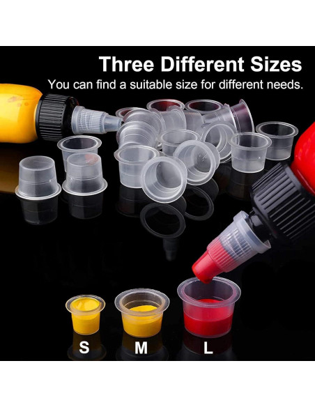 1000 Tapas de Tinta Desechables Fulasiteu Tamaño M