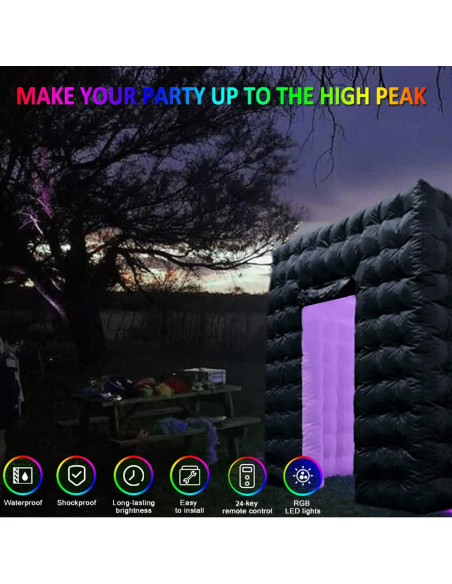 Cabina de Fotos Inflable CZGBRO 2.5x2.5m con LED 16 Colores