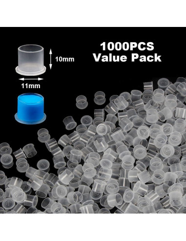 1000 Tapas de Tinta para Tatuajes Gakonp 11mm Plásticas