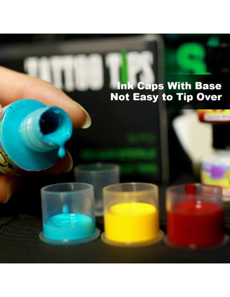 1000 Tapas de Tinta para Tatuajes Gakonp 11mm Plásticas