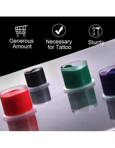 1000 Tapas de Tinta para Tatuajes Gakonp 11mm Plásticas