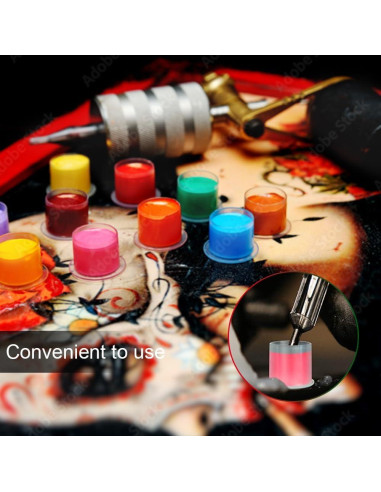 1000 Tapas de Tinta para Tatuajes Gakonp 11mm Plásticas