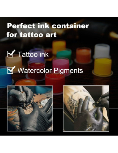 1000 Tapas de Tinta para Tatuajes Gakonp 11mm Plásticas