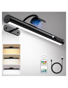 Aplique de Pared Inalámbrico Hapfish con Sensor de Movimiento - Negro