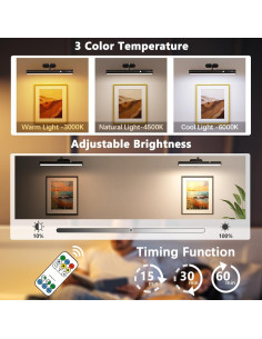 Aplique de Pared Inalámbrico Hapfish con Sensor de Movimiento - Negro 2