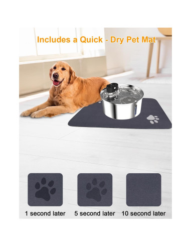 Fuente de Agua para Perros Grandes GOYJOY 7L Acero Inoxidable