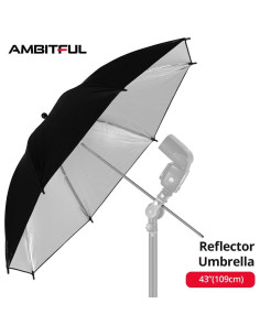 Paraguas Reflectante AMBITFUL 108cm Negro Plateado x2 2